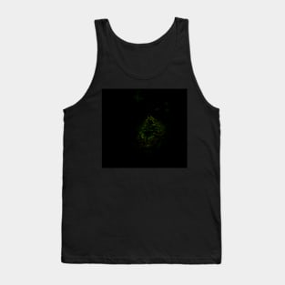 Digital collage and special processing. Dark, scary place in woods. Hole. Green. Tank Top